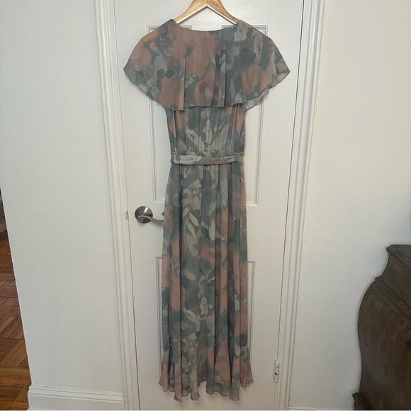 Show Me Your Mumu Jess Ruffle Midi Wrap Ruffle Dress Floral Sage Cocktail Small - Picture 7 of 13